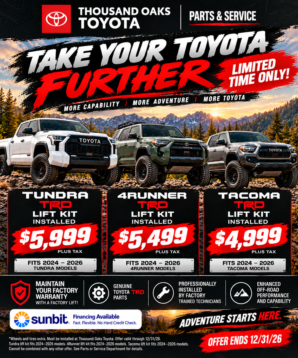 TRD Lift Kit Promo